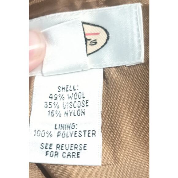 TALBOTS WOOL BLEND GOLD BROWN PAISLEY MOROCCAN INDIAN STYLE SKIRT WMS 12 - Picture 6 of 9